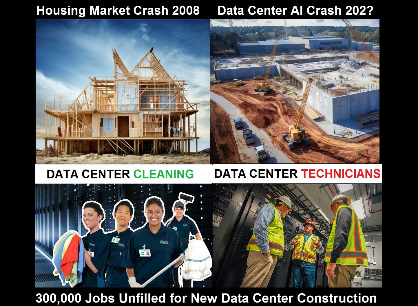 Housing Market vs. Data Center Market Crashes lack of human labor