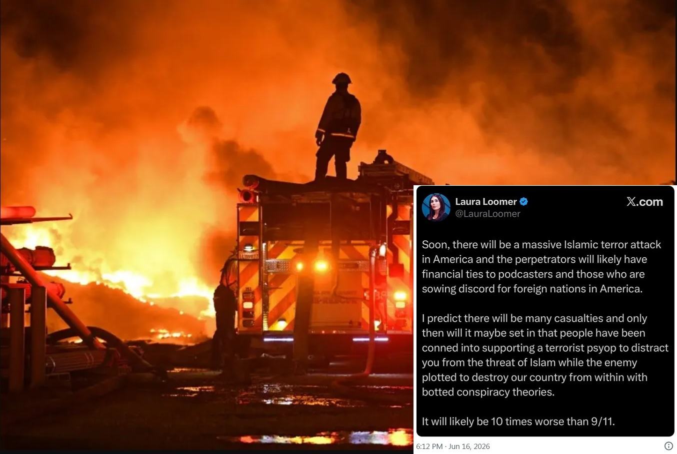 LA Burning Laura Loomer MAGA Propaganda